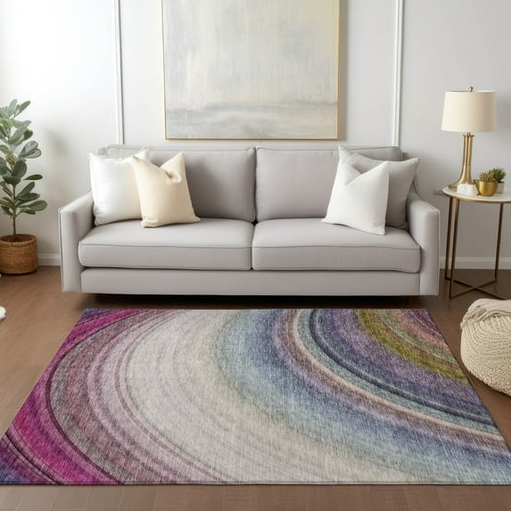 Addison Rugs Chantille Indoor/Outdoor Transitional Waves Beige Washable Rectangle Rug, 10' x 14'