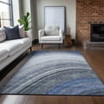 thumbnail image 1 of Addison Rugs Chantille Indoor/Outdoor Transitional Waves Blue Washable Rectangle Rug, 5' x 7'6", 1 of 5