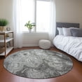 thumbnail image 1 of Addison Rugs Chantille Indoor/Outdoor Transitional Circles Silver Washable Round Rug, 8' x 8', 1 of 5