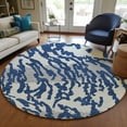 thumbnail image 1 of Addison Rugs Chantille Indoor/Outdoor Transitional Animal Print Navy Washable Round Rug, 8' x 8', 1 of 6