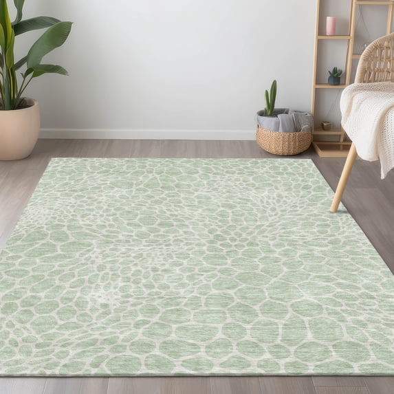 Addison Rugs Chantille Indoor/Outdoor Transitional Geometric Mint Washable Rectangle Rug, 3' x 5'