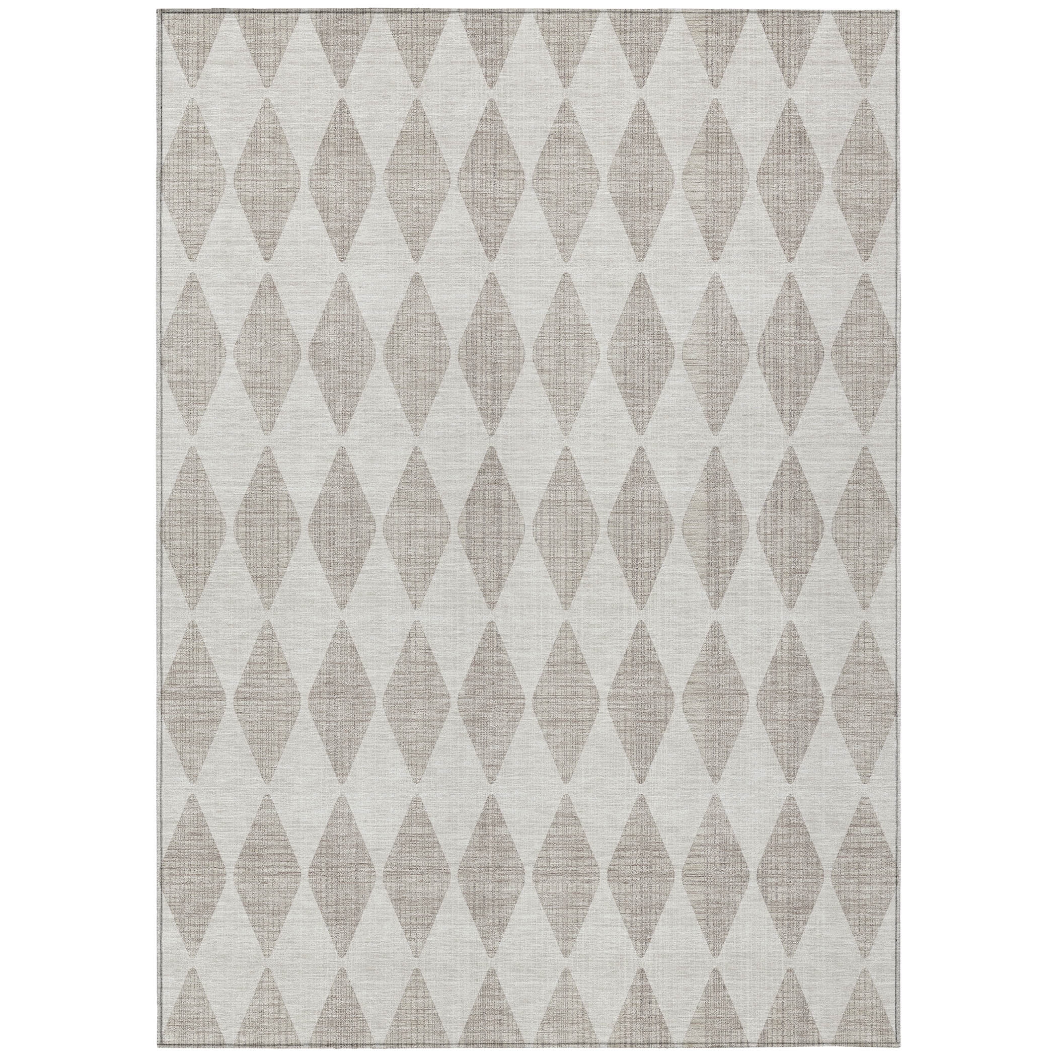 Beige Diamond Pattern Washable Synthetic Rug 3' x 5'