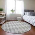 thumbnail image 1 of Addison Rugs Chantille Indoor/Outdoor Transitional Diamonds Beige Washable Round Rug, 8' x 8', 1 of 6