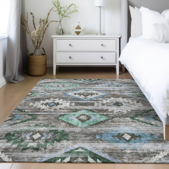Addison Rugs Chantille Indoor/Outdoor Transitional Southwest Brown Washable Rectangle Rug, 5' x 7'6"
