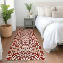 Addison Rugs Chantille Indoor/Outdoor Transitional Circles Red Washable Runner Rug, 2'3" x 7'6"