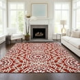 thumbnail image 1 of Addison Rugs Chantille Indoor/Outdoor Transitional Circles Red Washable Rectangle Rug, 5' x 7'6", 1 of 5
