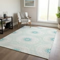thumbnail image 1 of Addison Rugs Chantille Indoor/Outdoor Transitional Circles Teal Washable Rectangle Rug, 5' x 7'6", 1 of 6