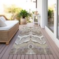 thumbnail image 1 of Addison Rugs Machine Washable Indoor/ Outdoor Chantille Boho Ikat Rug Beige - 2'3" x 7'6", 1 of 5