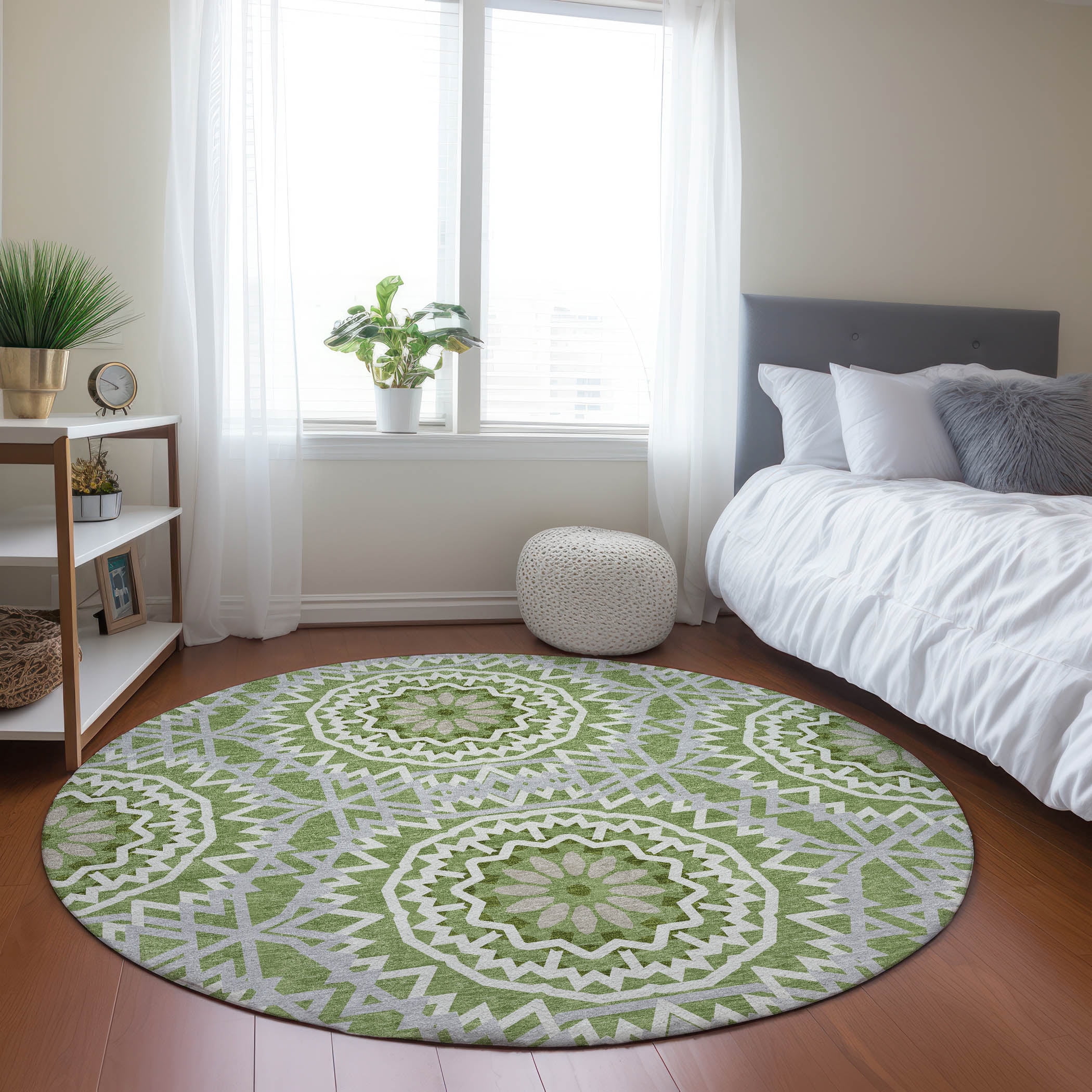 Addison Rugs Chantille Indoor/Outdoor Transitional Circles Green ...