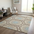 thumbnail image 1 of Addison Rugs Chantille Indoor/Outdoor Transitional Circles Khaki Washable Rectangle Rug, 8' x 10', 1 of 6