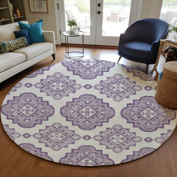 Addison Rugs Machine Washable Indoor/ Outdoor Chantille Boho Moroccan Rug Lavender - 8' x 8'