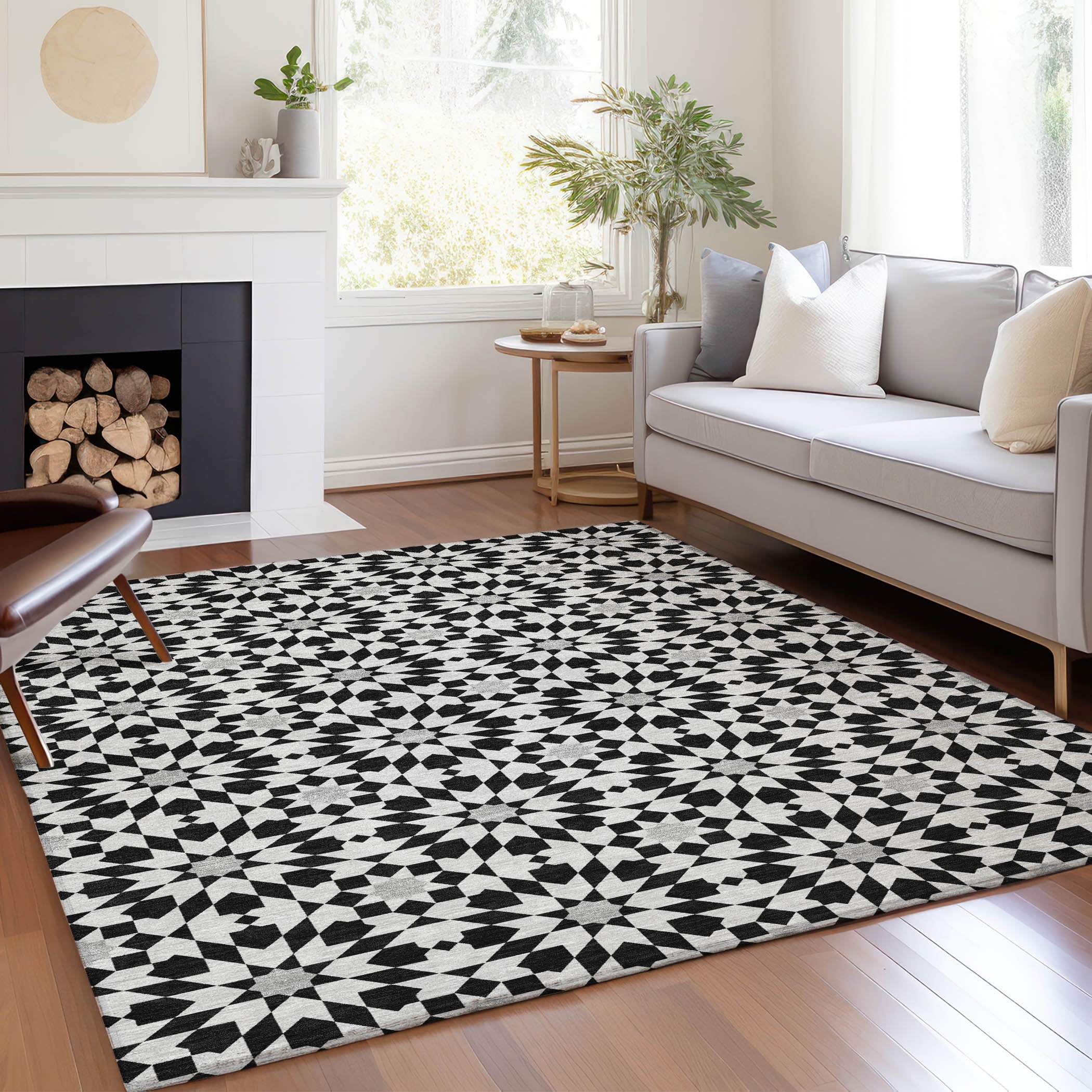 Addison Rugs Chantille Indoor/Outdoor Transitional Spiral Black ...