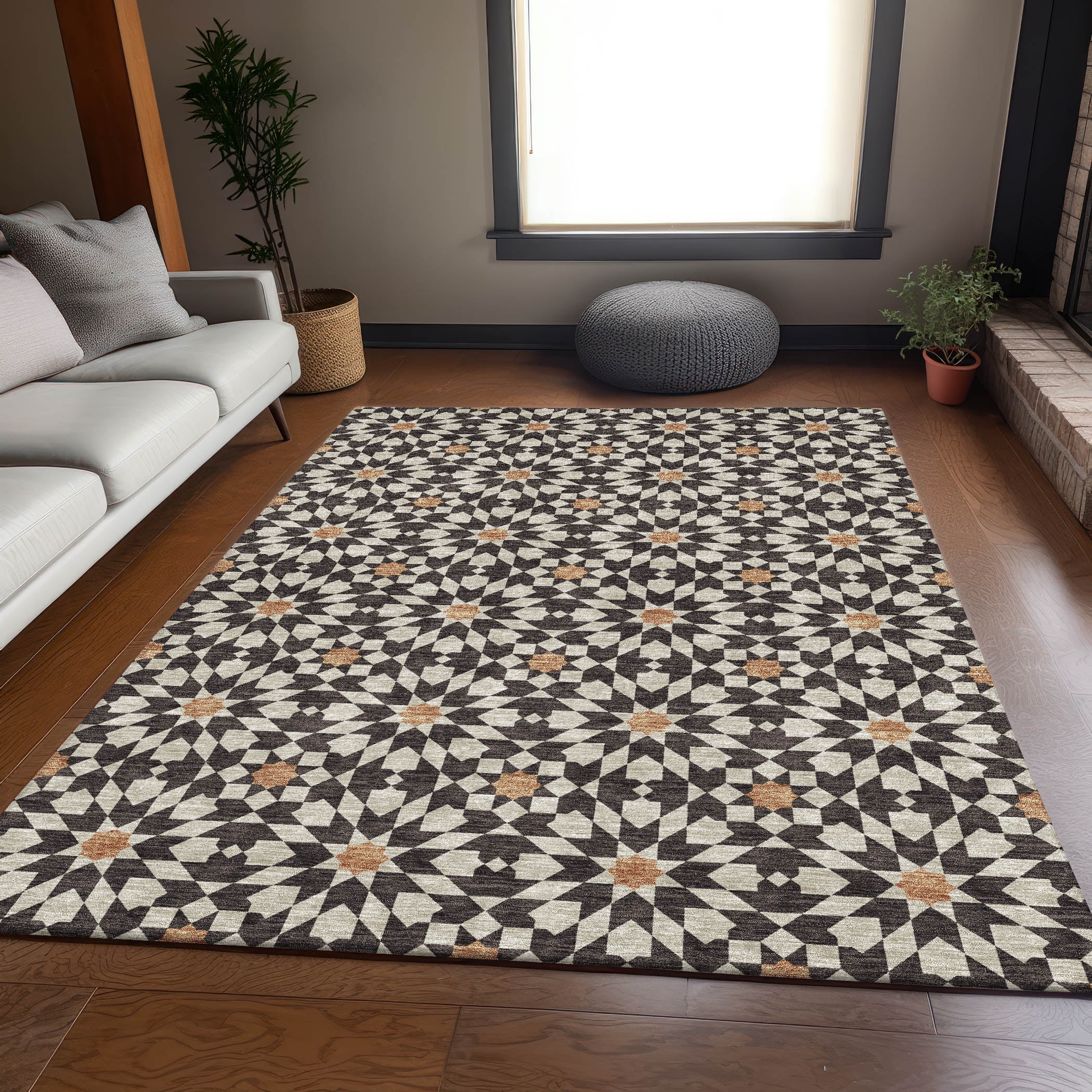 Addison Rugs Chantille Indoor/Outdoor Transitional Spiral Charcoal ...