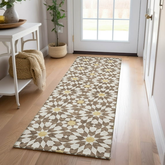 Addison Rugs Chantille Indoor/Outdoor Transitional Spiral Chocolate Washable Runner Rug, 2'3" x 7'6"