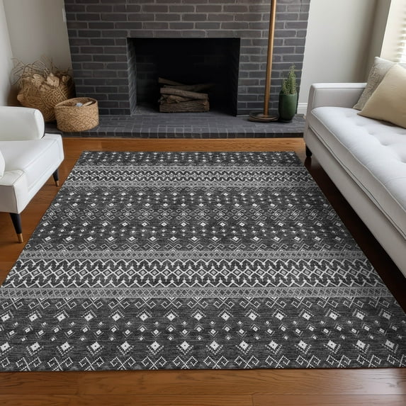Addison Rugs Chantille Indoor/Outdoor Transitional Boho Gray Washable Rectangle Rug, 2'6" x 3'10"