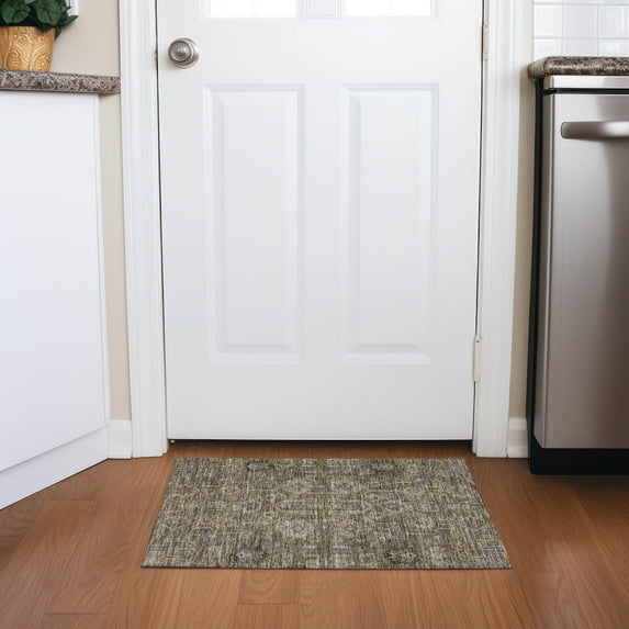 Addison Rugs Chantille Indoor/Outdoor Traditional Oriental Brown Washable Rectangle Rug, 1'8" x 2'6"