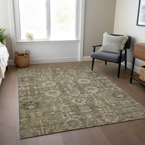Addison Rugs Chantille Indoor/Outdoor Traditional Oriental Brown Washable Rectangle Rug, 2'6" x 3'10"
