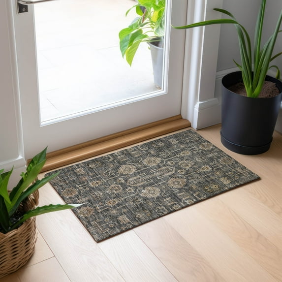 Addison Rugs Chantille Indoor/Outdoor Traditional Oriental Gray Washable Rectangle Rug, 1'8" x 2'6"