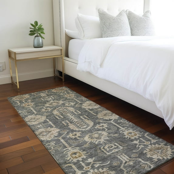 Addison Rugs Chantille Indoor/Outdoor Traditional Oriental Gray Washable Runner Rug, 2'3" x 7'6"