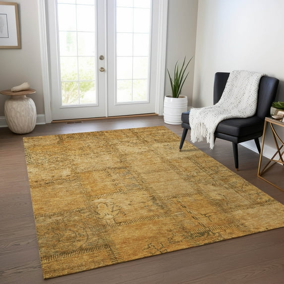 Addison Rugs Chantille Indoor/Outdoor Transitional Patchwork Copper Washable Rectangle Rug, 2'6" x 3'10"