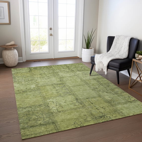 Addison Rugs Chantille Indoor/Outdoor Transitional Patchwork Fern Washable Rectangle Rug, 3' x 5'