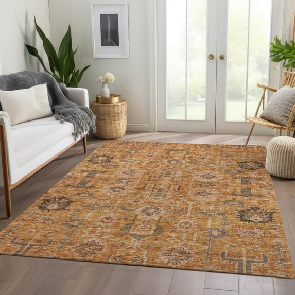Addison Rugs Chantille Indoor/Outdoor Traditional Oriental Terracotta Washable Rectangle Rug, 5' x 7'6"