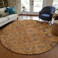 thumbnail image 1 of Addison Rugs Chantille Indoor/Outdoor Traditional Oriental Terracotta Washable Round Rug, 8' x 8', 1 of 6