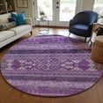 thumbnail image 1 of Addison Rugs Chantille Indoor/Outdoor Transitional Southwest Purple Washable Round Rug, 8' x 8', 1 of 6