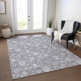thumbnail image 1 of Addison Rugs Chantille Indoor/Outdoor Transitional Floral Gray Washable Rectangle Rug, 5' x 7'6", 1 of 6