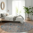 thumbnail image 1 of Addison Rugs Chantille Indoor/Outdoor Transitional Floral Mocha Washable Round Rug, 8' x 8', 1 of 6