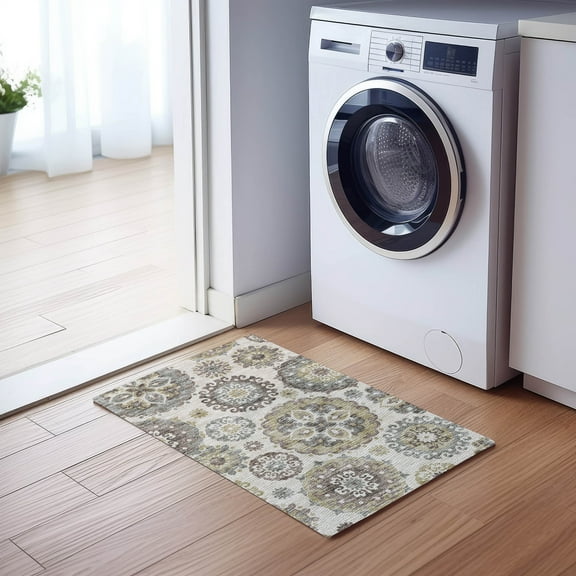 Addison Rugs Chantille Indoor/Outdoor Transitional Kaleidoscope Beige Washable Rectangle Rug, 1'8" x 2'6"