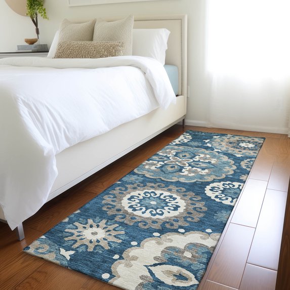 Addison Rugs Chantille Indoor/Outdoor Transitional Kaleidoscope Blue Washable Runner Rug, 2'3" x 7'6"