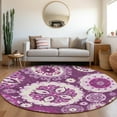thumbnail image 1 of Addison Rugs Chantille Indoor/Outdoor Transitional Kaleidoscope Eggplant Washable Round Rug, 8' x 8', 1 of 6
