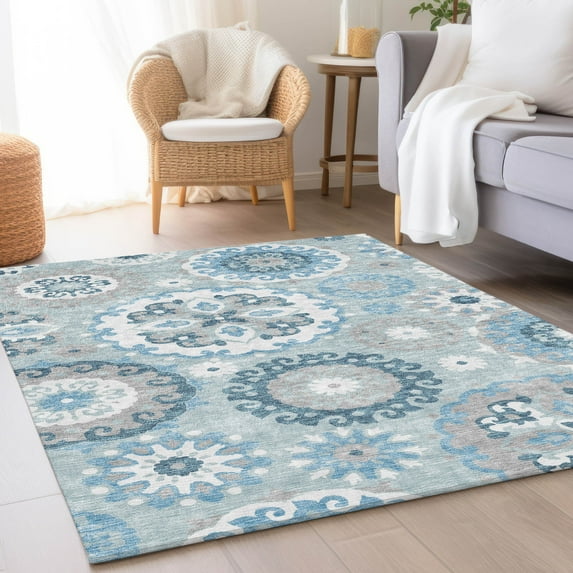 Addison Rugs Chantille Indoor/Outdoor Transitional Kaleidoscope Sky Washable Rectangle Rug, 10' x 14'
