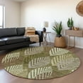 thumbnail image 1 of Addison Rugs Chantille Indoor/Outdoor Transitional Floral Olive Washable Round Rug, 8' x 8', 1 of 6