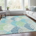 thumbnail image 1 of Addison Rugs Chantille Indoor/Outdoor Transitional Floral Teal Washable Rectangle Rug, 2'6" x 3'10", 1 of 6