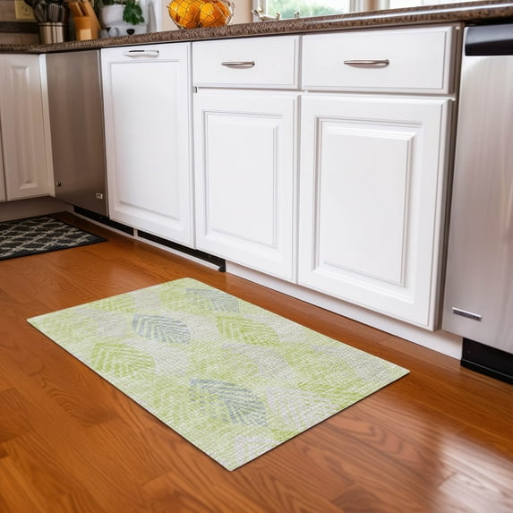 Addison Rugs Chantille Indoor/Outdoor Transitional Floral Aloe Washable Rectangle Rug, 1'8" x 2'6"