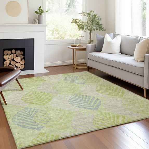 Addison Rugs Chantille Indoor/Outdoor Transitional Floral Aloe Washable Rectangle Rug, 8' x 10'