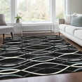 thumbnail image 1 of Addison Rugs Chantille Indoor/Outdoor Transitional Waves Black Washable Rectangle Rug, 5' x 7'6", 1 of 6
