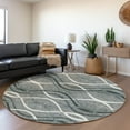 thumbnail image 1 of Addison Rugs Chantille Indoor/Outdoor Transitional Waves Gray Washable Round Rug, 8' x 8', 1 of 6