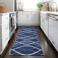 thumbnail image 1 of Addison Rugs Chantille Indoor/Outdoor Transitional Waves Navy Washable Runner Rug, 2'3" x 7'6", 1 of 6