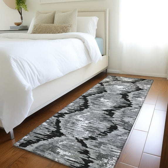 Addison Rugs Chantille Indoor/Outdoor Transitional Diamond Black Washable Runner Rug, 2'3" x 7'6"