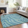 thumbnail image 1 of Addison Rugs Chantille Indoor/Outdoor Transitional Swirls Blue Washable Rectangle Rug, 8' x 10', 1 of 6
