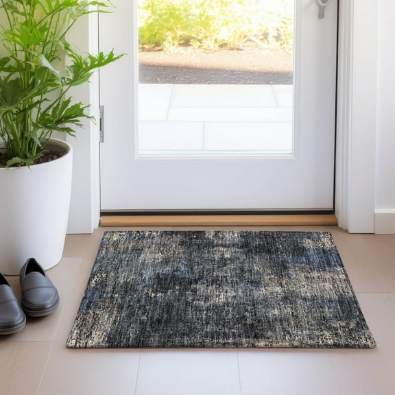Addison Rugs Chantille Indoor/Outdoor Transitional Modern Charcoal Washable Rectangle Rug, 1'8" x 2'6"