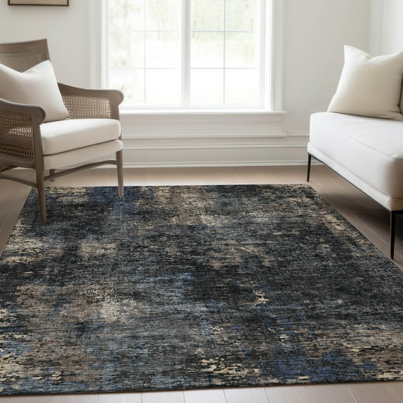 Addison Rugs Chantille Indoor/Outdoor Transitional Modern Charcoal Washable Rectangle Rug, 8' x 10'