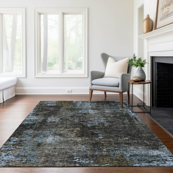 Addison Rugs Chantille Indoor/Outdoor Transitional Modern Graphite Washable Rectangle Rug, 5' x 7'6"