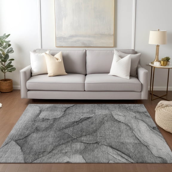 Addison Rugs Chantille Indoor/Outdoor Transitional Modern Gray Washable Rectangle Rug, 10' x 14'
