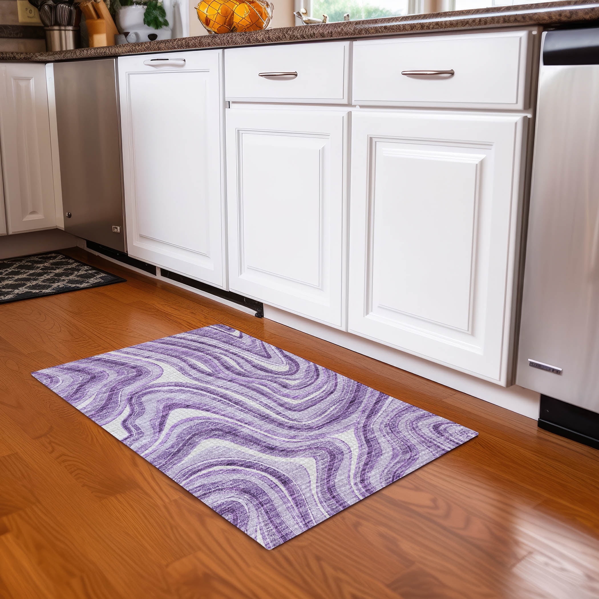 Lavender Synthetic Flat Woven Indoor/Outdoor Rug