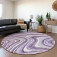 thumbnail image 1 of Addison Rugs Chantille Indoor/Outdoor Transitional Swirls Lavender Washable Round Rug, 8' x 8', 1 of 6