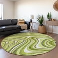 thumbnail image 1 of Addison Rugs Chantille Indoor/Outdoor Transitional Swirls Lime Washable Round Rug, 8' x 8', 1 of 6